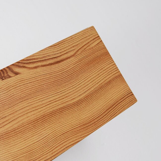 Modern outdoor wall light Kai with wood-effect and integrated LED