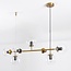 Designer pendant light Hepta with transparent glass spheres and black fittings
