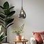 pendant light Verona - smoked glass teardrop globe