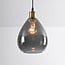 pendant light Verona - smoked glass teardrop globe