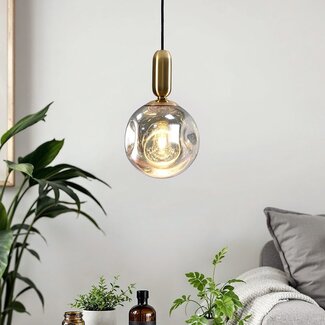 1-light pendant light Lewis with wavy glass