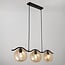 3-light pendant light Curvatura - black with amber glass