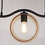 3-light pendant light Curvatura - black with amber glass