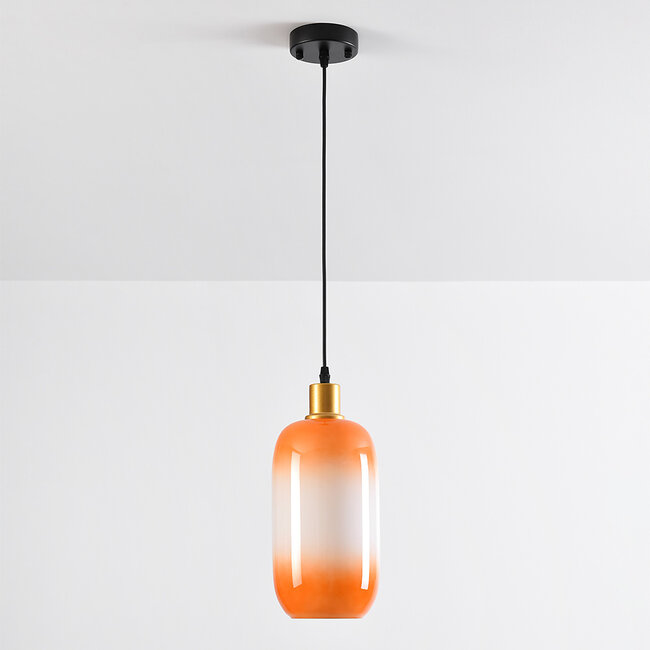 -light pendant lamp Anne - orange glass