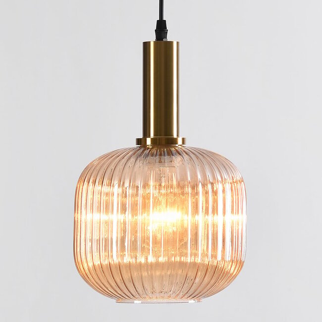 1-light pendant lamp Sita - wide glass