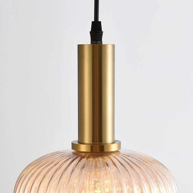 1-light pendant lamp Sita - wide glass
