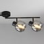 4-light ceiling light Jenthe - black with smoked glass and mirror effect