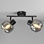 2-light ceiling light Jenthe - black with smoked glass and mirror effect