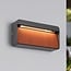 Outdoor wall light Primo wood look anthracite with integrated LED