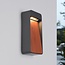 Fico outdoor wall light - wood, Anthracite