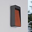 Outdoor wall light Fico wood look anthracite with integrated LED