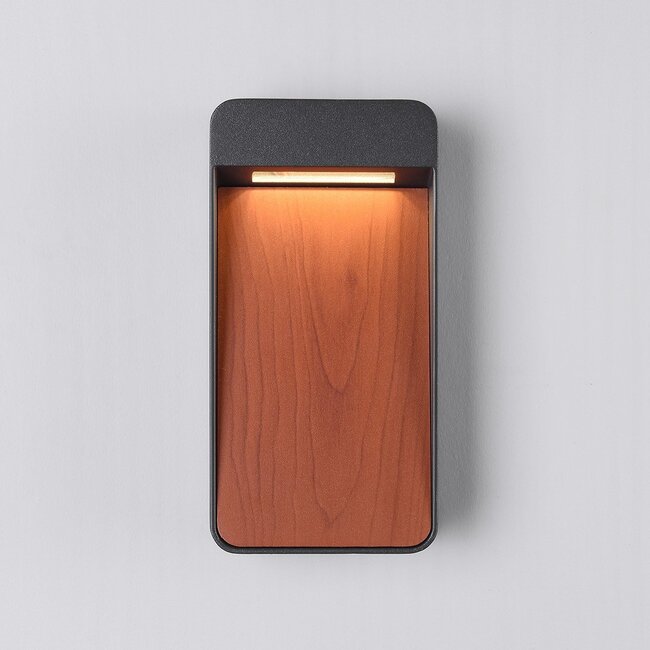 Fico outdoor wall lamp - wood, anthracite