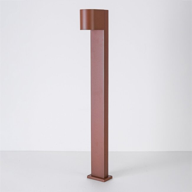 Industrial outdoor floor lamp Simone - rust brown 70 cm