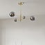 4-light ceiling light Stiri - smoked glass in gold