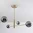 4-light ceiling light Stiri - smoked glass in gold