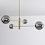Stiri 4-light ceiling lamp in gold with smoked glass