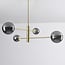 4-light ceiling light Stiri - smoked glass in gold
