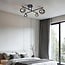 4-light ceiling light Nymo - smoked glass in black
