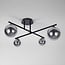 4-light ceiling light Nymo - smoked glass in black