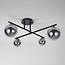Modern ceiling light, 4-light black with smoked glass - Nymo