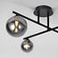 4-light ceiling light Nymo - smoked glass in black