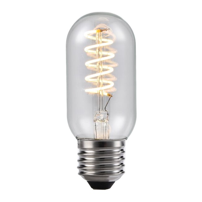 LED filament tube lamp 4W, 2700K, clear glass with spiral - dimmable