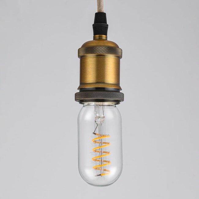 LED filament tube lamp 4W, 2700K, clear glass with spiral - dimmable