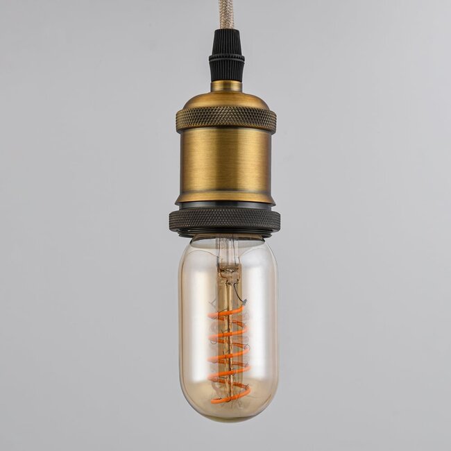 E27 tubular LED bulb dimmable amber spiral 11 cm (2200K)