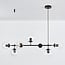 7-light pendant light Hepta - clear glass and black