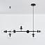 7-light pendant light Hepta - clear glass and black