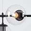 7-light pendant light Hepta - clear glass and black