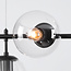 Hepta pendant lamp designer lighting, black frame, transparent glass