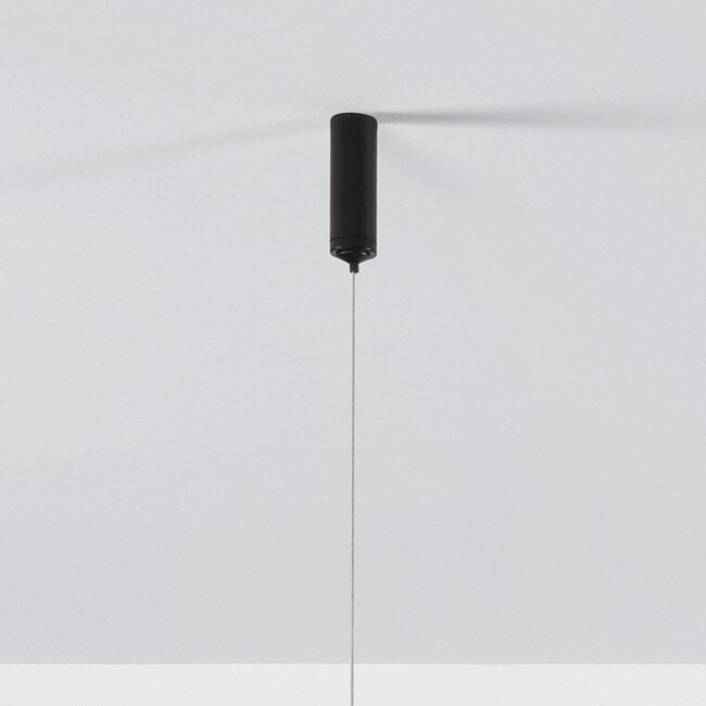 7-light pendant light Hepta - clear glass and black