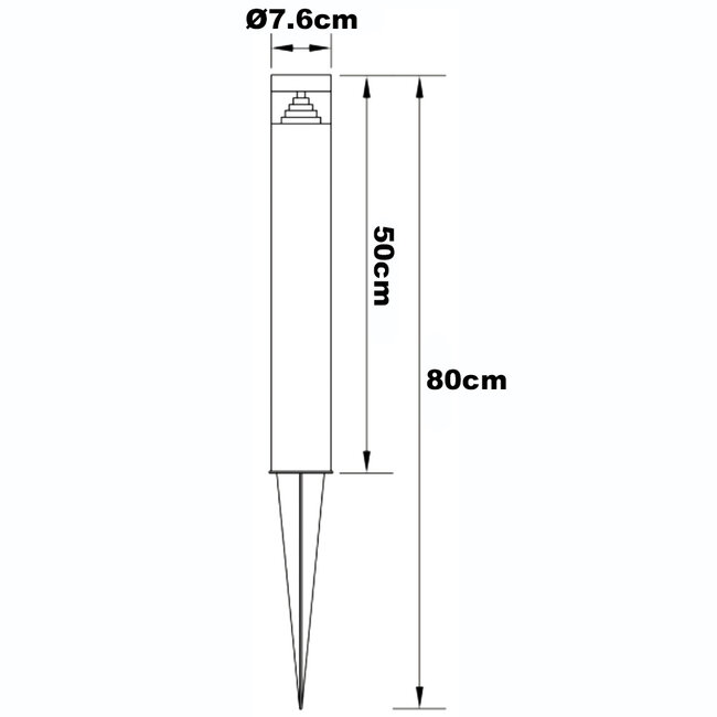 Tadeo standing outdoor lamp with ground spike - Black