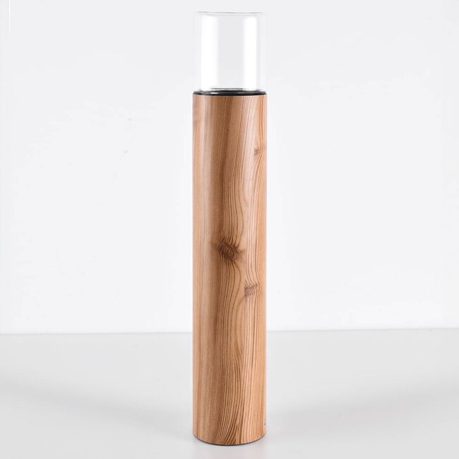 Modern standing outdoor lamp in wood effect - Julio