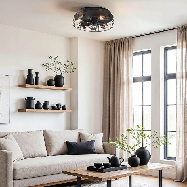 Ceiling fan, Black - Fistik