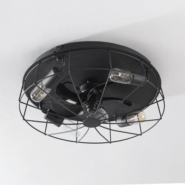 Industrial ceiling fan Fistik - black with summer/winter function