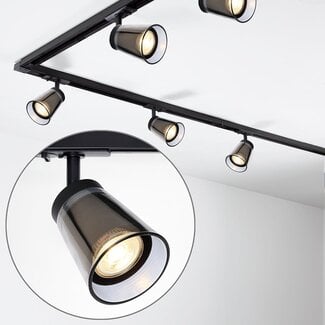 1-phase track system set of 3 metres with Jula spotlights, black