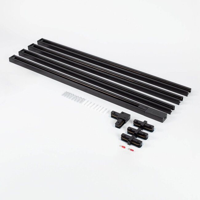 Designer 1-phase Track lighting system 3 metres - Jula Black
