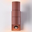 Elegant 2-light rust-brown outdoor lamp with sensor - Martina