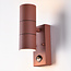 Elegant 2-light rust-brown outdoor lamp with sensor - Martina