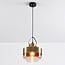 pendant light Laure - amber glass Art Deco wide globe