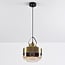 pendant light Laure - amber glass Art Deco wide globe