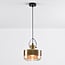 pendant light Laure - amber glass Art Deco wide globe