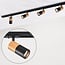 1-phase track system set 1.5 metres with Linn spotlights, black and mahogany