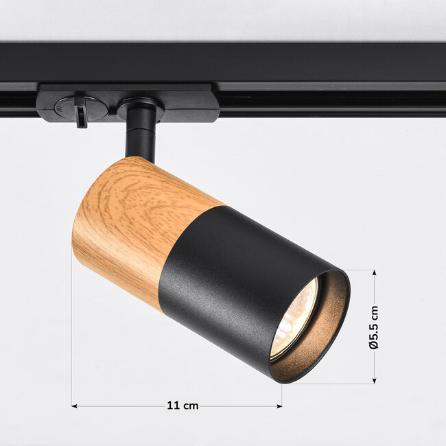 1-phase Track lighting system 1.5 metres mahogany Wood effect - Linn