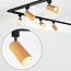 Modern 1-phase track lighting system, 3 metres, Black with mahogany wood effect - Loek
