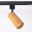 Modern 1-phase track lighting system, 1.5 metres, black with mahogany wood effect - Loek
