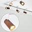1-phase track system set of 3 metres with Loek spotlights, walnut wood-effect detail