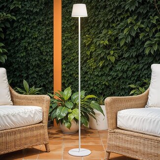 Rechargeable floor lamp Jytte in white - dimmable